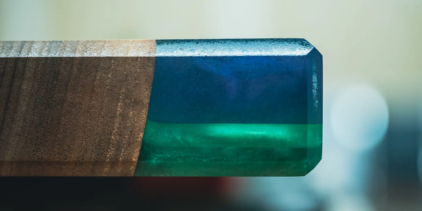 Epoxy Table Green and Blue